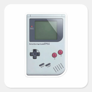 Quadrado Console Portátil Clássico Retro com Adesivo 3D