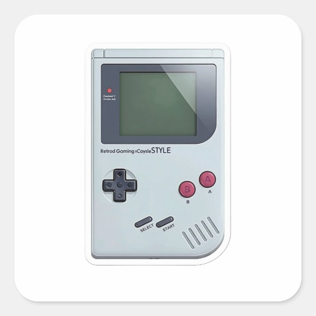 Quadrado Console Portátil Clássico Retro com Adesivo 3D (Frente)