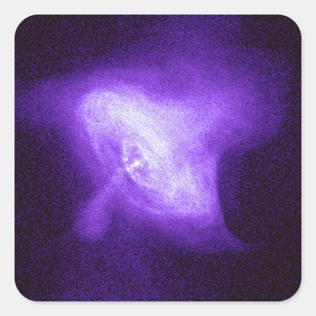 Quadrado Coração de um adesivo clássico redondo da nebulosa (Frente)