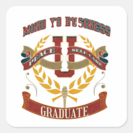 Quadrado Cuidado com o seu adesivo de negócios