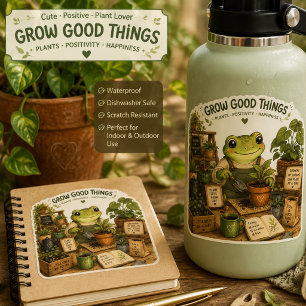 Quadrado Cultive Coisas Boas Adesivo de Rã de Jardinagem Fo