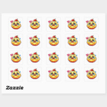 Cute Kawaii Cupcake Triste Chorando com Adesivo Qu
