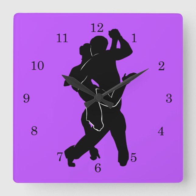Quadrado Dançarinos do tango do relógio de cores personaliz (Frente)