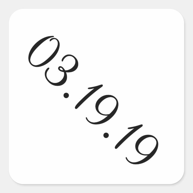 Quadrado Data Simples - Adesivo Diamante (Frente)