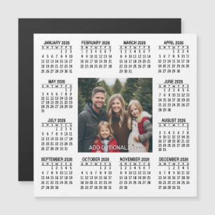 Quadrado de Calendário Magnético 2026 com Foto