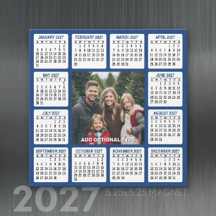 Quadrado de Calendário Magnético 2026 com Foto