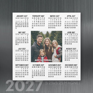 Quadrado de Calendário Magnético 2026 com Foto