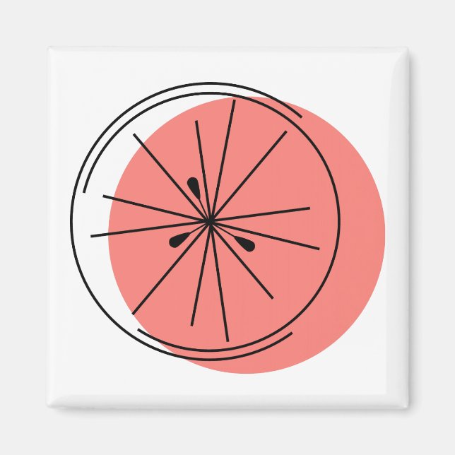 Quadrado de íman rosa Citrus (Frente)