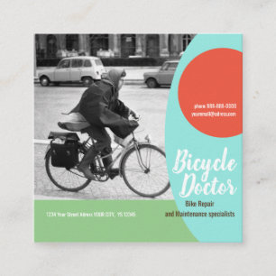 Quadrado de REPARO BICICICLETA, Cartão de visita 