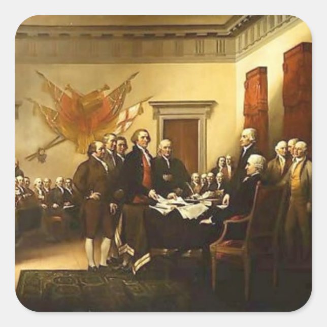 Quadrado Declaração do adesivo de independência (Frente)