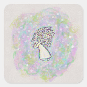 Quadrado Decretos Personalizados do adesivo do Angel Art do