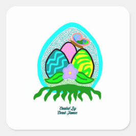 Quadrado Delicioso adesivo de ovos de Páscoa