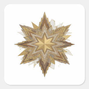 Quadrado Design de Adesivo Cinza ÚNICO da ESTRELA DE BELÉM