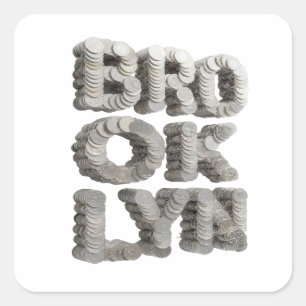 Quadrado Design de Adesivo Crisp Gray BROOKLYN