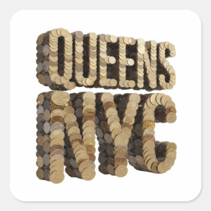 Quadrado Design de adesivo Signature Gold QUEENS NYC