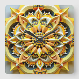 Quadrado design de relógio triádico