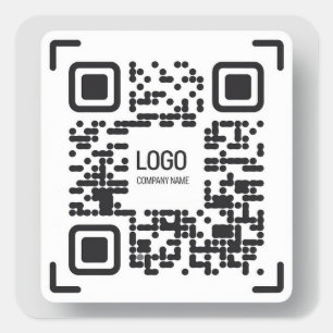 Quadrado Design do adesivo de código QR de empresa minimali