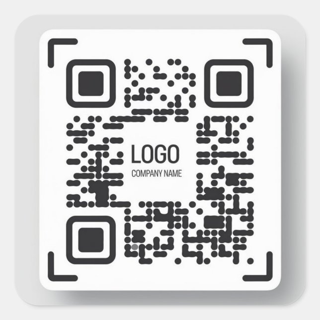 Quadrado Design do adesivo de código QR de empresa minimali (Frente)