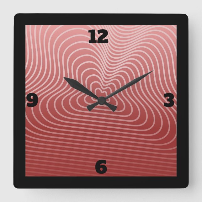 Quadrado Designs de Relógio Personalizado de Parede Exclusi (Frente)