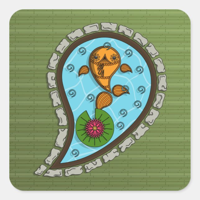 Quadrado Dimensiona o adesivo Goldfish (Frente)