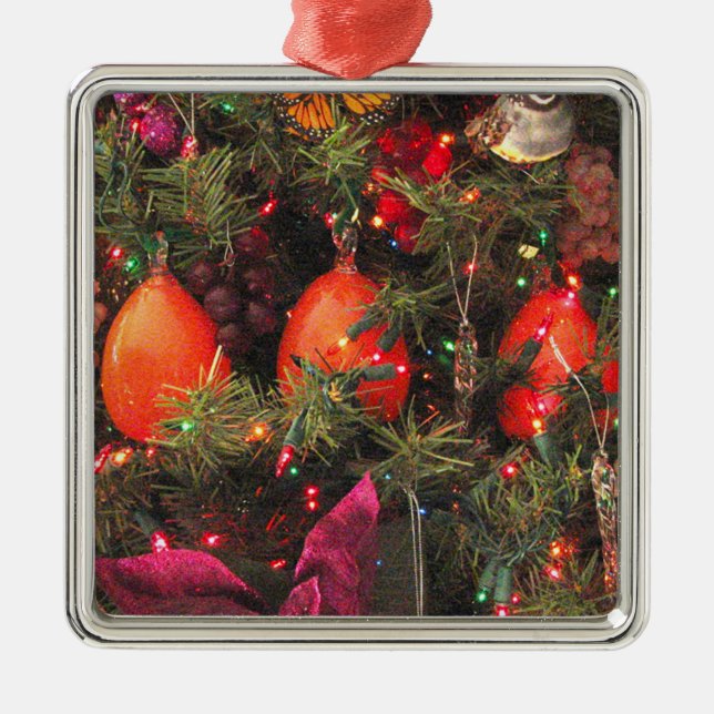 Quadrado do ornamento de três caquis (Frente)