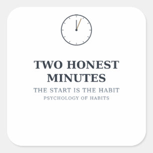 Quadrado Dois Minutos Honestos — Adesivo de Hábito