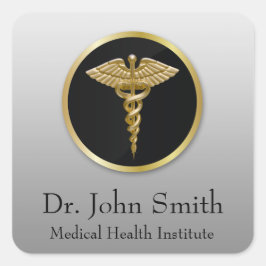 Quadrado Dourado curso médico profissional - adesivo