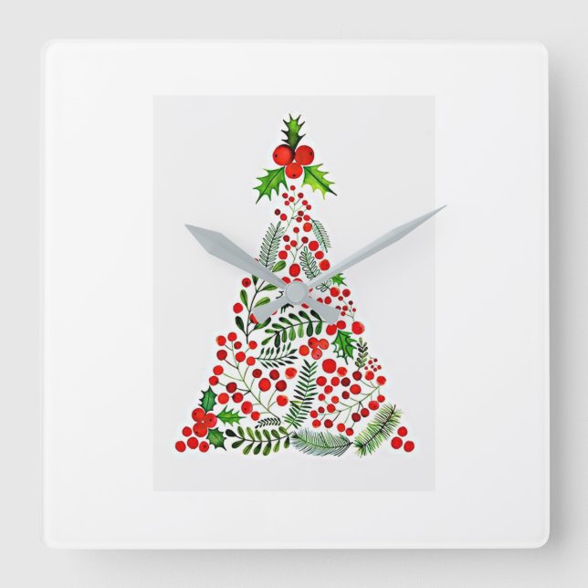 QUADRADO ****É A ÉPOCA DO NATAL**** RELÓGIO (Frente)