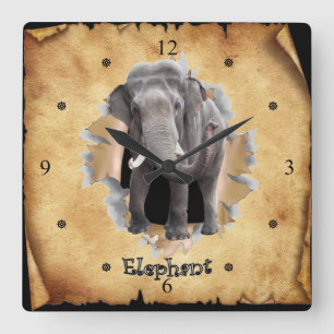 Quadrado Elefante Quebra O Relógio De Papel! ~
