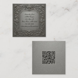 Quadrado Elegância em um Cartão de visita de Código QR de P