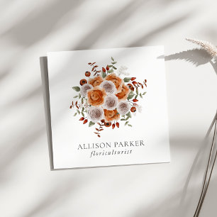 Quadrado Elegante Florista Cartão de visita Floriculturista