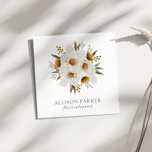 Quadrado Elegante Florista Cartão de visita Floriculturista