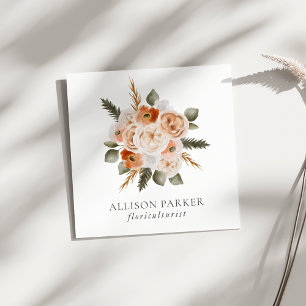 Quadrado Elegante Florista Cartão de visita Floriculturista