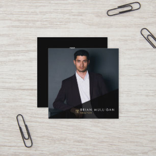Quadrado Elegante Modern Imóveis Agent Cartão de visita