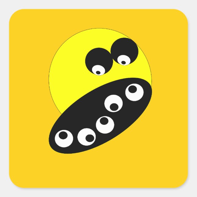 Quadrado Engraçado - adesivo (Frente)