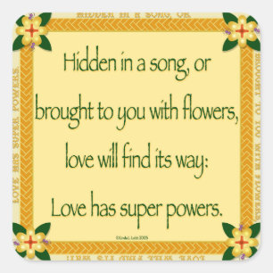 Quadrado Escondido em um adesivo de música