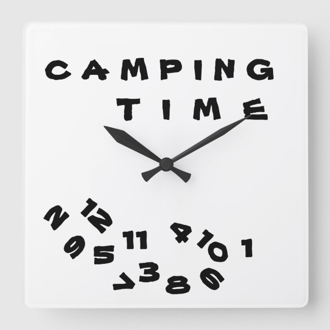 QUADRADO "ESTAMOS NO *CAMPING TIME* COM ESTE LEGAL RELÓGIO (Frente)