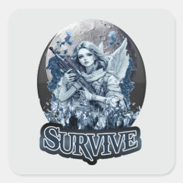 Quadrado Estampa Anjo – Cyberpunk Guardian Angel - Adesivo