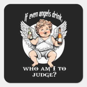Quadrado Estampa Anjo - Funny Guardian Angel – Adesivo