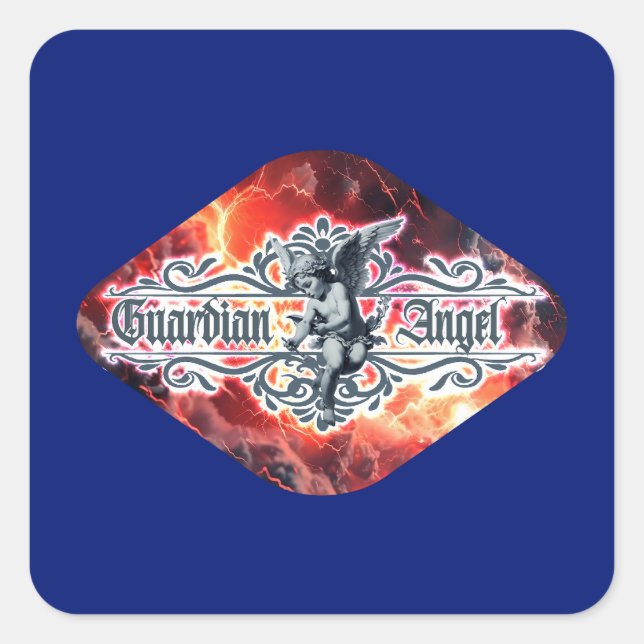 Quadrado Estampa Anjo - Guardian Angel – Adesivo (Frente)