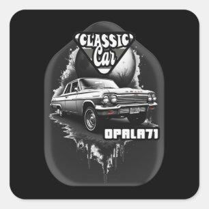 Quadrado Estampa Carro - Classic Car Opala 71 - Adesivo