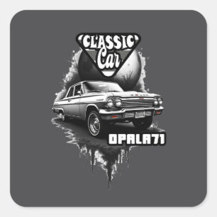 Quadrado Estampa Carro - Classic Car Opala 71 - Adesivo