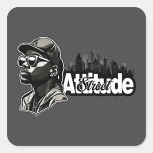 Quadrado Estampa Hip Hop - Attitude Street - Adesivo