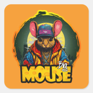 Quadrado Estampa Hip Hop - Big mouse - Adesivo