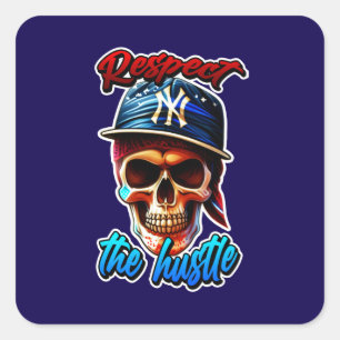 Quadrado Estampa Hip Hop - Respect the Hustle - Adesivo