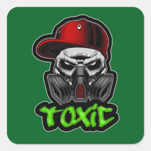 Quadrado Estampa Hip Hop - TOXIC - Adesivo