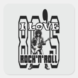 Quadrado Estampa Rock - I Love 80s Rock’n’Roll – Adesivo