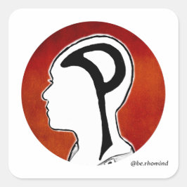 Quadrado Esteja 100 no adesivo da mente