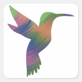 Quadrado Estilo acrílico, adesivo de Hummingbird
