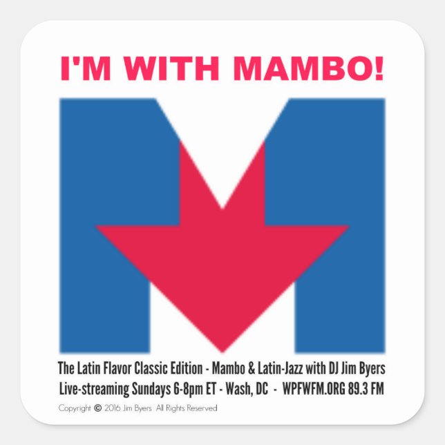 Quadrado "Estou com o adesivo do Mambo" (Frente)